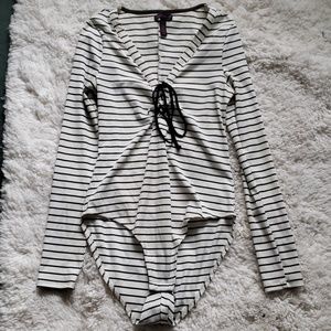 Striped body suit